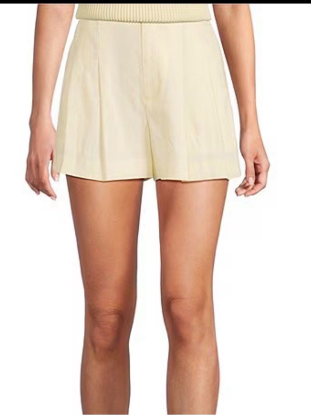 ANTONIO MELANI Cream High-Waist Pleated Shorts